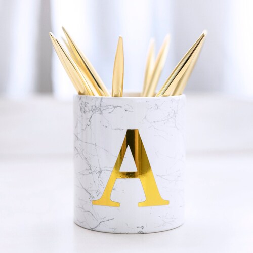 Rose Gold Pen Pot Personalized Desk Accessories Personalized Etsy