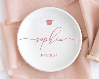 Personalized Graduation Gift, Custom Jewelry Dish, Class of 2024 College Graduation Gift for Her, Masters Degree Gifts, PHD Graduation Gifts