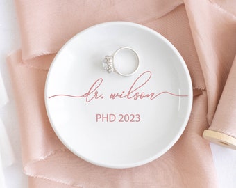 PHD Graduation Gift / Personalized Jewelry Dish / PHD Gifts for Her / Class of 2022 Trinket Dish /PHD Doctor Graduation / Gift for Daughter