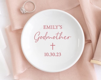 Gifts for Godmother / Godmother Gift from Goddaughter / Ceramic Jewelry Dish / Personalized Trinket Dish / Godmother Personalized Gift Dish