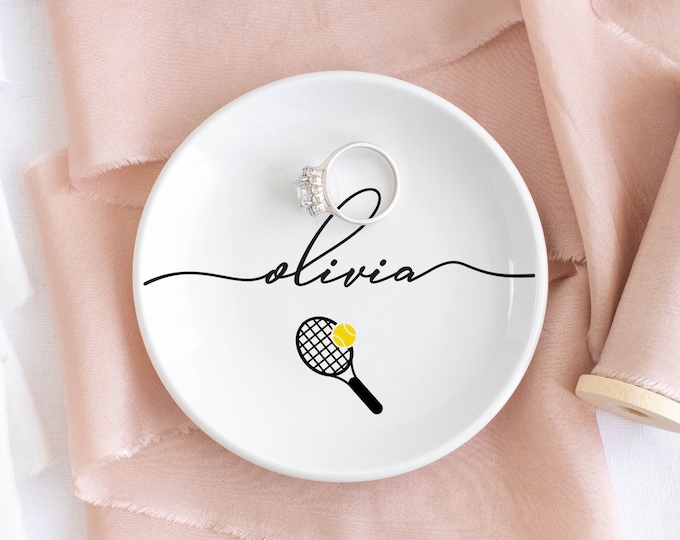 Tennis Jewelry Dish / Tennis Team Gifts for Girls / Birthday Gift for Daughter / Tennis Senior Gifts 2027 / Trinket Dish / Tennis Coach Gift