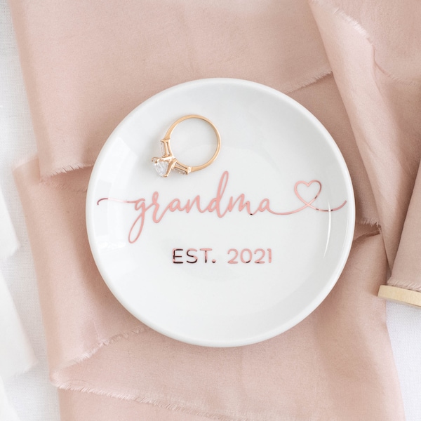 Mothers day ring dish for nanny mothers day jewelry dish grandma birthday gift grandma jewelry dish gift for grandma new grandma est 2022