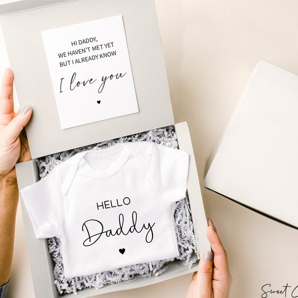 Pregnancy Reveal to Husband, Hello Daddy Pregnancy Announcement Box for Husband, Hello Daddy Announcement Gift Box, Baby Reveal Gift Box