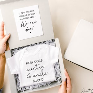 Aunt and Uncle Pregnancy Reveal Pregnancy Announcement Gift Box