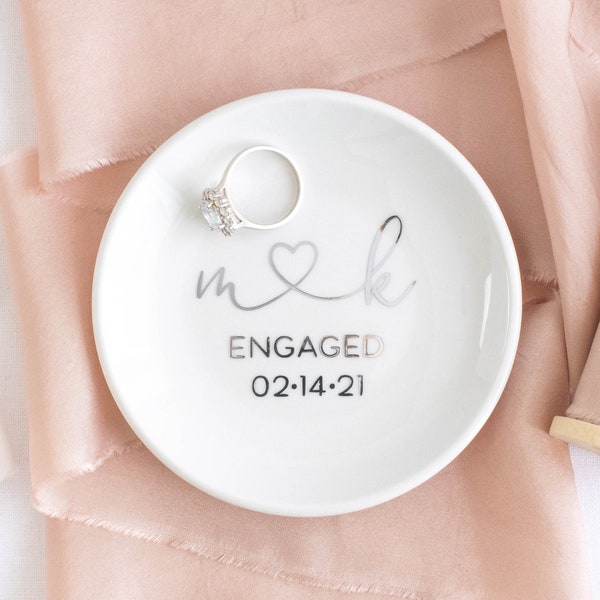 Engagement ring dish engagement ring holder engagement gifts for couple engagement gift for best friend personalized gift for her ring tray