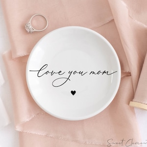 Mom jewelry dish ring dish for mom Mothers day gift mom jewelry dish personalized ring holder birthday gift for her personalized gifts mom Black