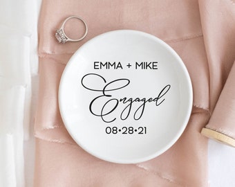 Engagement gifts bridal shower gift for bride engagement ring dish wedding ring dish engagement party gift bride ring dish with initials