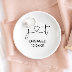 Engagement ring dish wedding ring holder engagement gift for couple wedding gift for bride personalize ring holder dish jewelry dish wedding