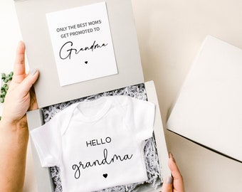 Hello Grandma Pregnancy Announcement, Grandma Baby Announcement Box, Pregnancy Reveal to Grandma, Pregnancy Reveal Gift Box, To the Best Mom