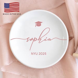 Personalized Graduation Gift, Custom Jewelry Dish, Class of 2025 College Graduation Gift for Her, Masters Degree Gifts, PHD Graduation Gifts