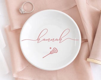 Personalized lacrosse gifts for girls seniors, Lacrosse coach gift, lacrosse jewelry dish, girls lacrosse team gift, senior lacrosse gift