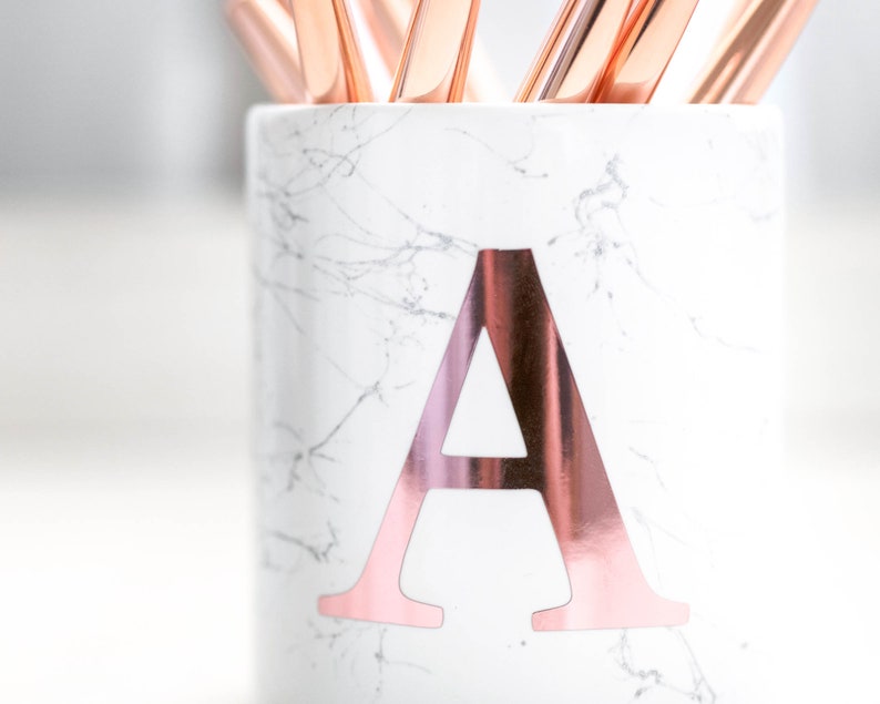 Office Desk Accessories Rose Gold Pen Holder for Desk Etsy