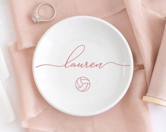 Volleyball Jewelry Dish, Volleyball Team Gift, Personalized Ring Dish, Trinket Dish, Volleyball Coach Gift, Birthday Gifts for Daughter