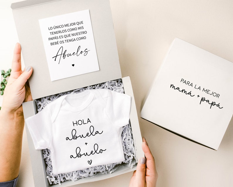 Spanish Pregnancy Announcement / Hola Abuelitos Pregnancy Etsy