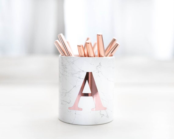 Office Desk Accessories Rose Gold Pen Holder for Desk Organizer