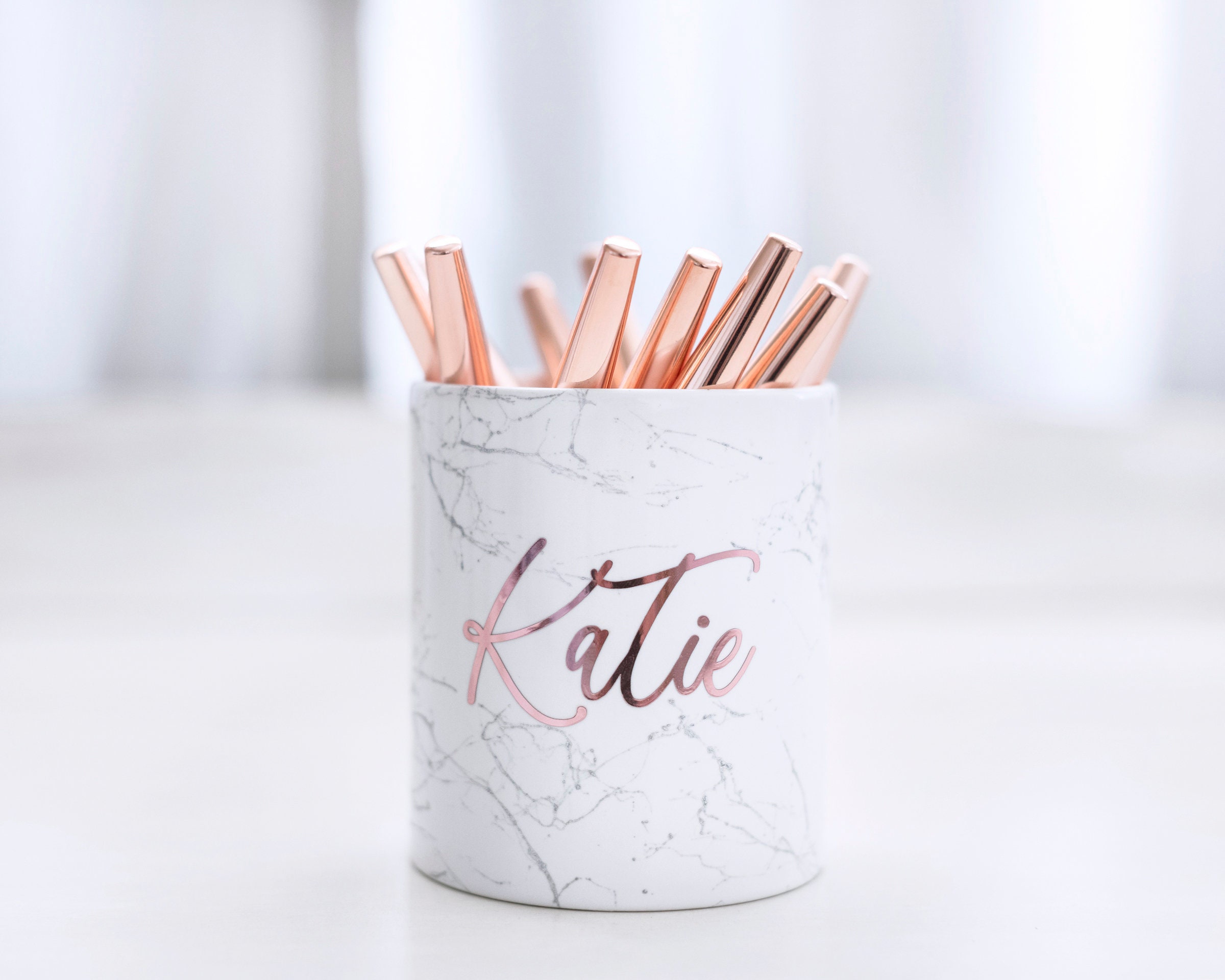 Rose Gold Desk Organizer and Storage for Your Accessories - Cute