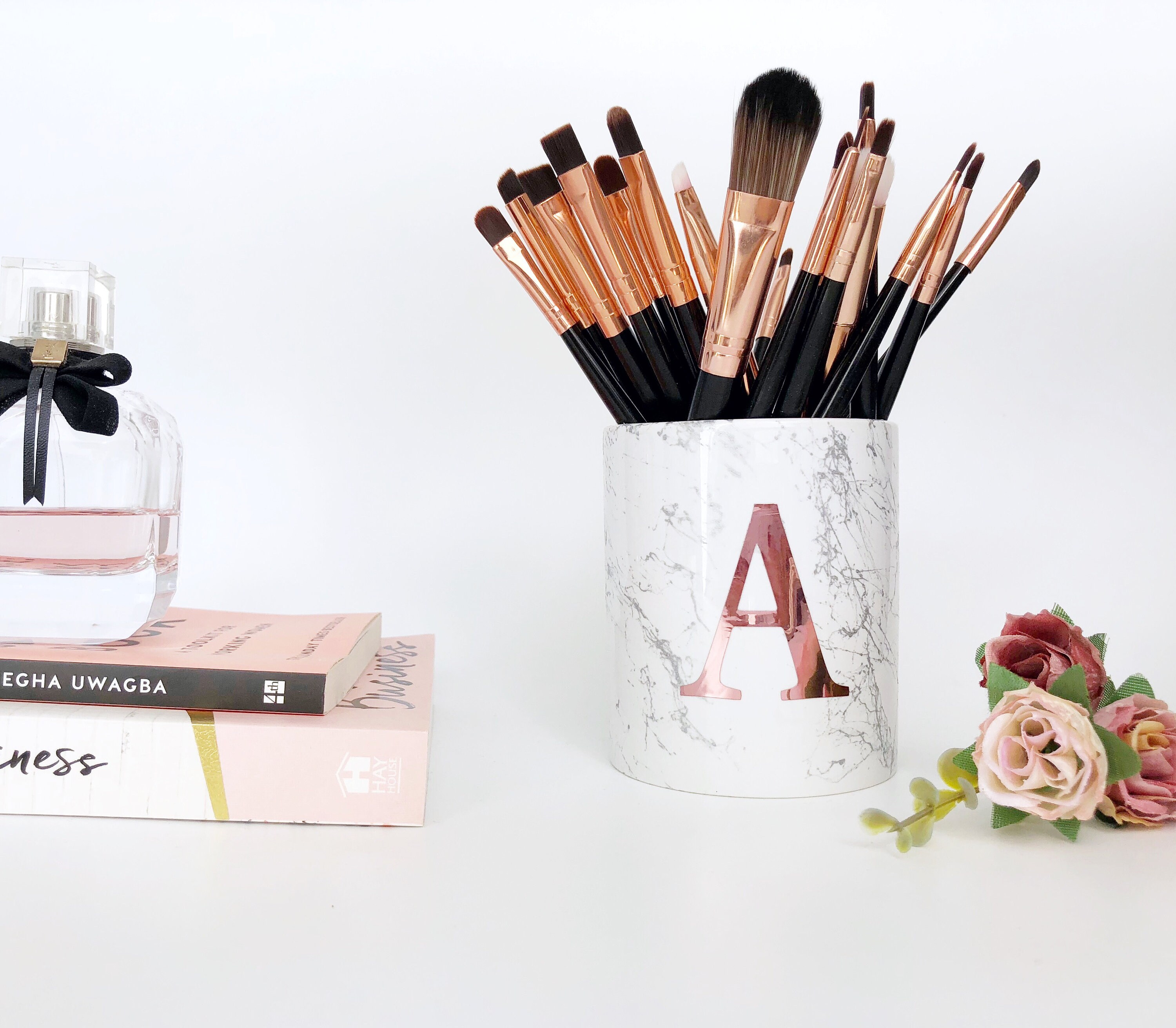 Rose Gold Pen Pot Rose Gold Monogram Gifts Personalized Etsy