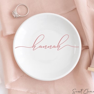 Birthday Gift for Her, Personalized Jewelry Dish, Bridesmaid Ring Dish, Gift for Best Friend, Wedding Ring Dish, Engagement Gift for Bride