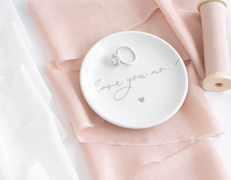 Mom jewelry dish ring dish for mom Mothers day gift mom jewelry dish personalized ring holder birthday gift for her personalized gifts mom Silver