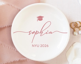 Personalized Graduation Gift, Custom Jewelry Dish, Class of 2026 College Graduation Gift for Her, Masters Degree Gifts, PHD Graduation Gifts