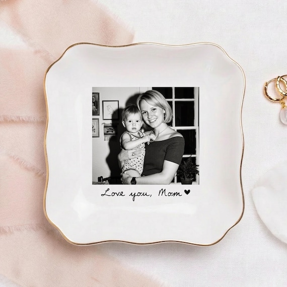 Custom Photo Trinket Tray, Photo Gifts for Mothers Day Gift, Mom Ring Dish, Jewelry Storage, Gifts for Mom Photo Gift, Photo Trinket Dish