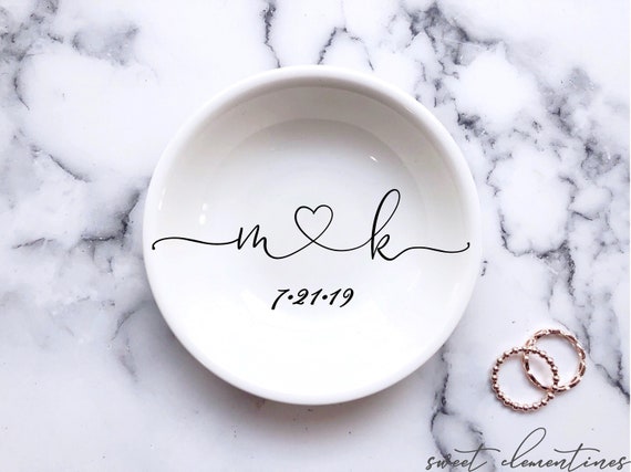 Personalized engagement deals ring dish