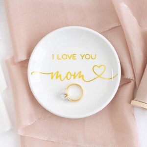 Mom ring dish mom jewelry dish for mom birthday gift mom trinket dish mothers day ring dish for mom personalized jewelry dish I love you mom image 7