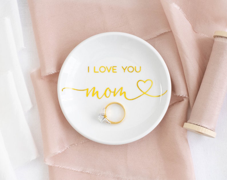 Mom ring dish mom jewelry dish for mom birthday gift mom trinket dish mothers day ring dish for mom personalized jewelry dish I love you mom image 7