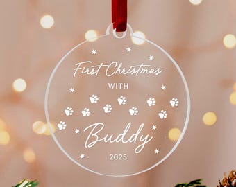 子犬の初めてのクリスマスオーナメント、子犬への初めてのクリスマスプレゼント、犬の初めてのクリスマスオーナメント、新しい子犬のプレゼント、子犬の誕生を祝う記念品 2025