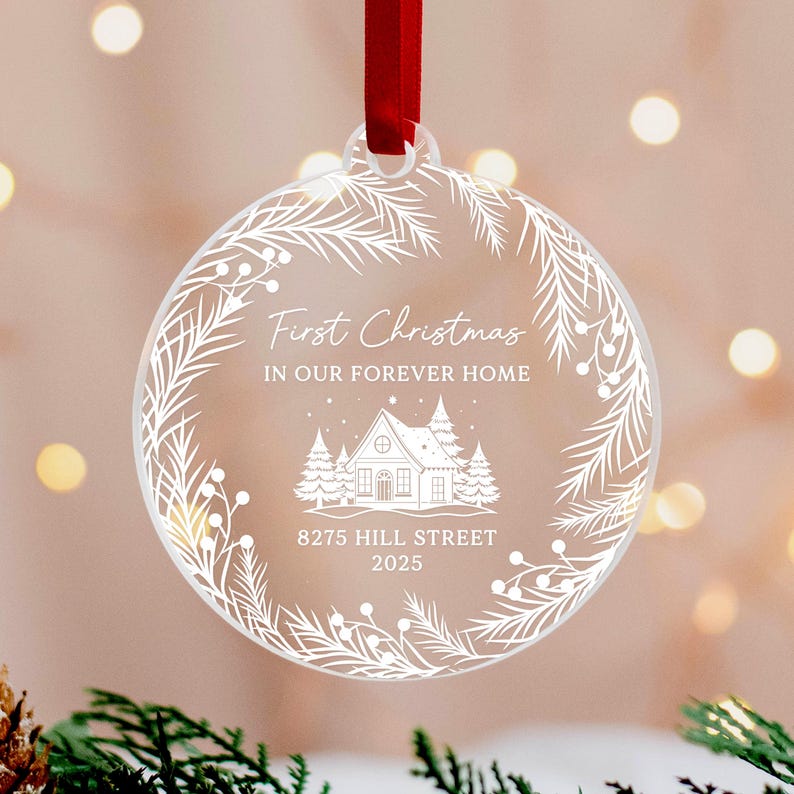 Enfeite de Natal para Casa Nova, Presentes Sentimentais para Inauguração de Casa, Presentes de Natal Personalizados e Exclusivos para Casa Própria, Casal que Compra sua Primeira Casa, 2026 #D23 imagem 7