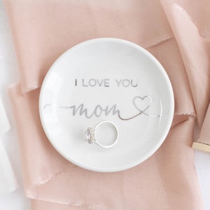 Mom ring dish mom jewelry dish for mom birthday gift mom trinket dish mothers day ring dish for mom personalized jewelry dish I love you mom image 5