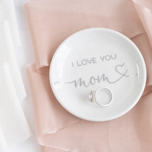 Mom ring dish mom jewelry dish for mom birthday gift mom trinket dish mothers day ring dish for mom personalized jewelry dish I love you mom image 6