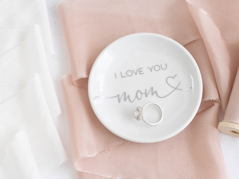 Mom ring dish mom jewelry dish for mom birthday gift mom trinket dish mothers day ring dish for mom personalized jewelry dish I love you mom image 6