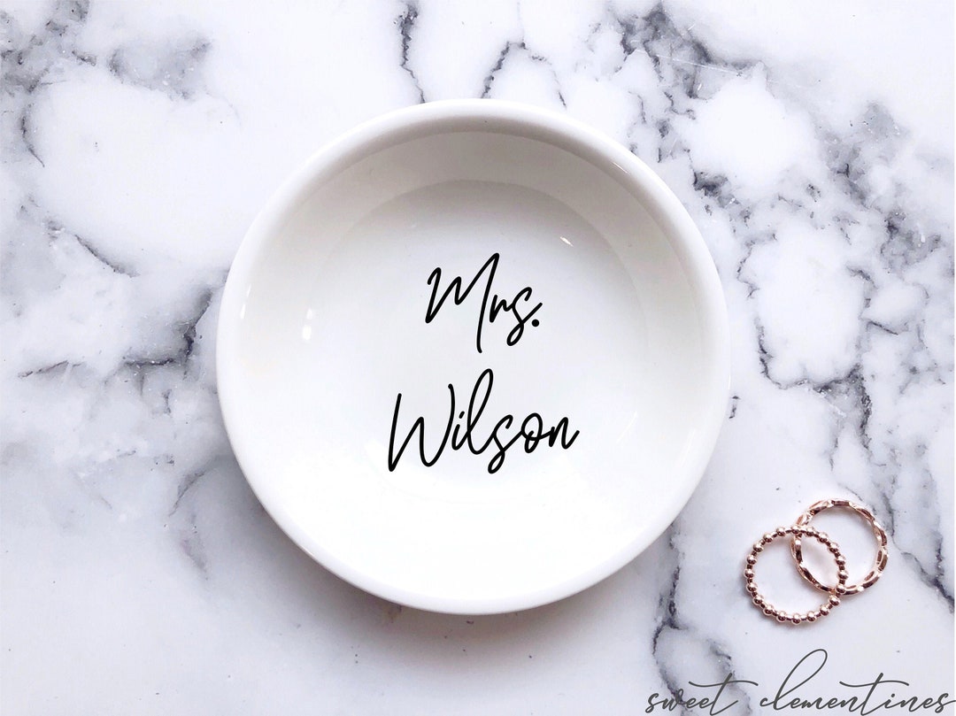 Engagement Ring Holder Gift for Bride Ring Dish Personalized - Etsy