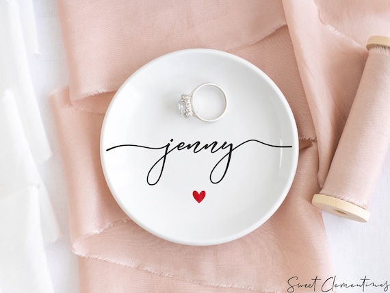 Galentine's Day Gifts for Friends, Heart Jewelry Dish, Personalized Valentines Day Favors for Women, Unique Gifts for Her Bestie Best Friend