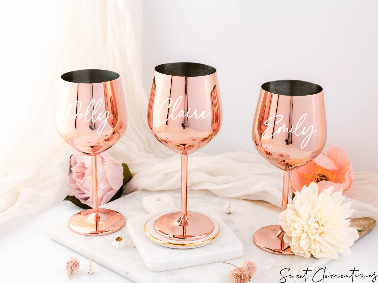 Rose Gold Wine Glass / Stainless Steel Wine Glass / Etsy