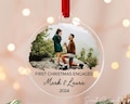 Personalized Our First Christmas Engaged Ornament, Custom Photo Ornament, Christmas Gift for Couple, Engagement Gifts, Christmas Ornaments