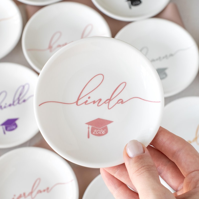 Graduation Jewelry Dish / Graduation Gift for Her / Personalized Trinket Dish / Class of 2026 Gift / Daughter Grad Gift / College Graduation image 9