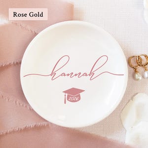 Graduation Jewelry Dish / Graduation Gift for Her / Personalized Trinket Dish / Class of 2026 Gift / Daughter Grad Gift / College Graduation Rose Gold