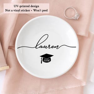 Graduation Jewelry Dish / Graduation Gift for Her / Personalized Trinket Dish / Class of 2026 Gift / Daughter Grad Gift / College Graduation Black