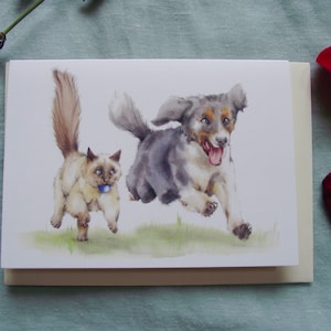 Dog and Cat greetings card design