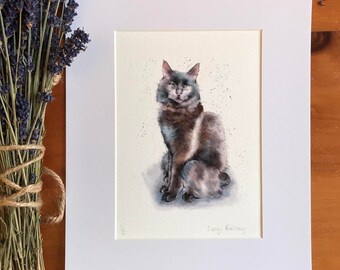 Black Cat (small) giclee Fine Art print - Mounted