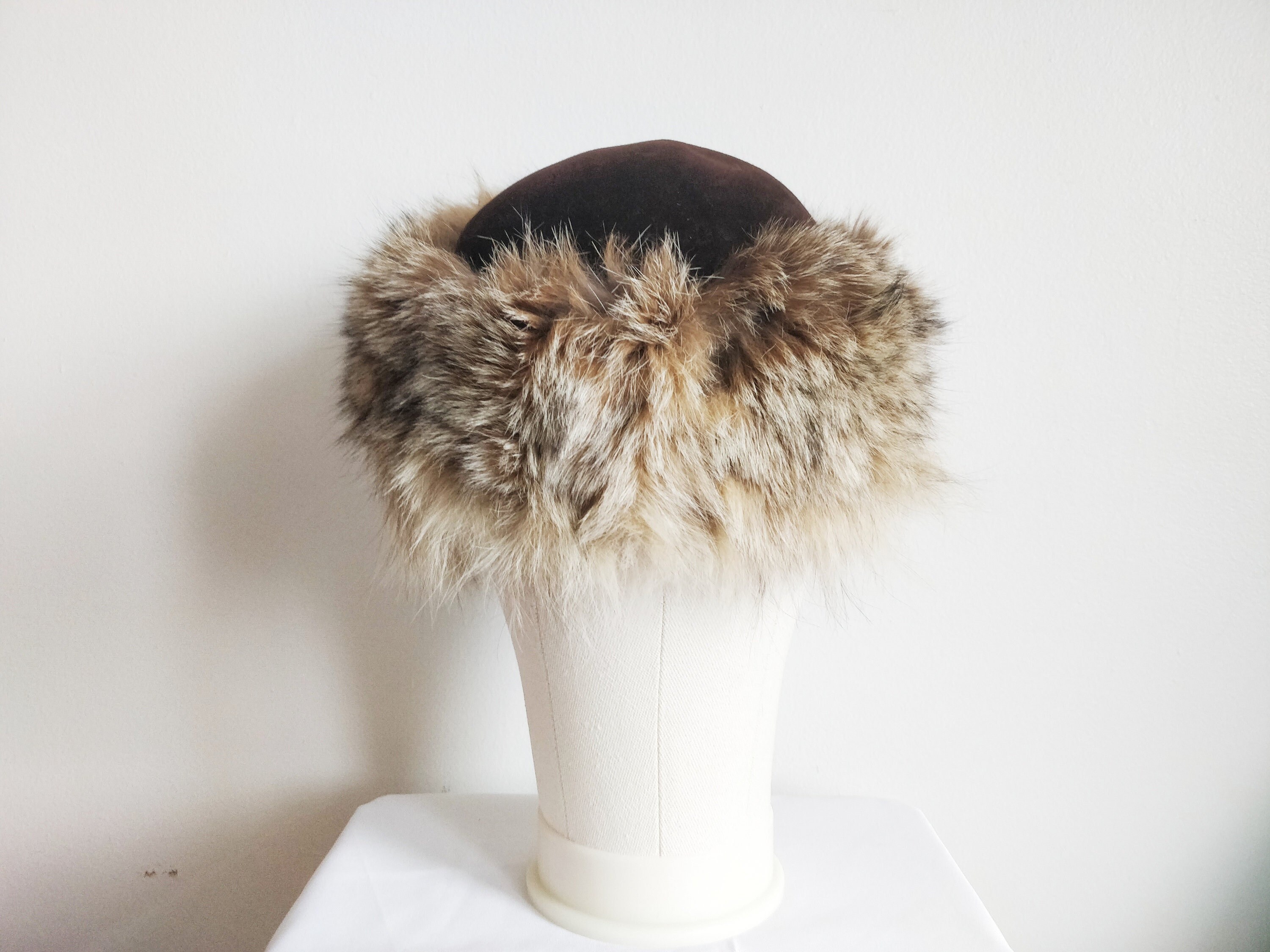 ファッション | ヴィンテージリアルファー冬用帽子 - Etsy 日本