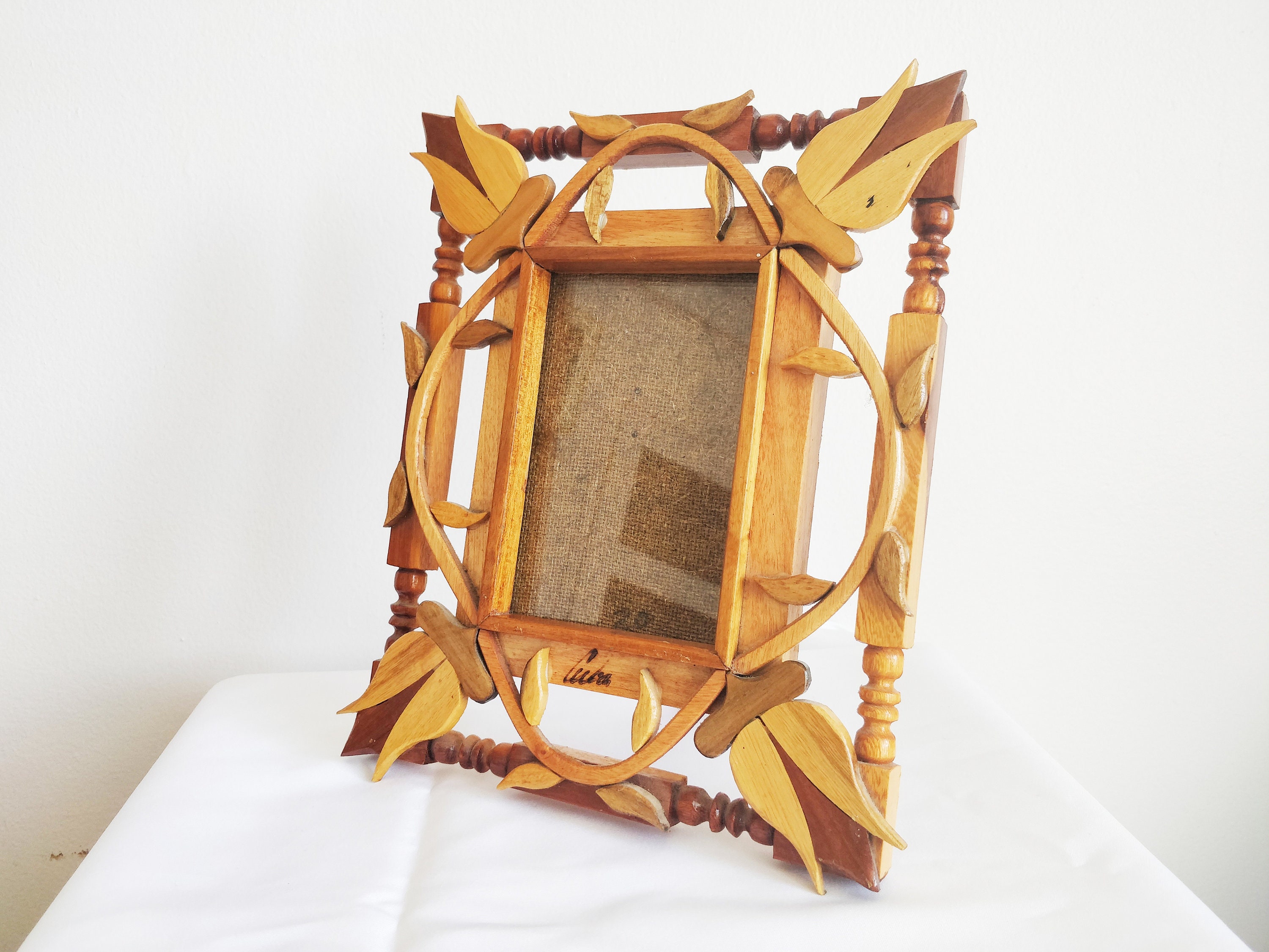 Traditional Frames FOLK ART | Antique Handmade Folk Art Wood Frame - Etsy