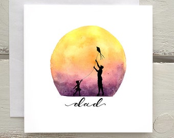 Father's Day Card | Father's Day | Card for Dad | Watercolor Happy Father's Day Card | Card for Him |