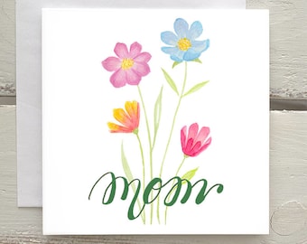 Mother's Day Card | Pretty Mother's Day Card | Mother's Day | Card for Mom | Watercolor Happy Mother's Day Card | Card for Her |