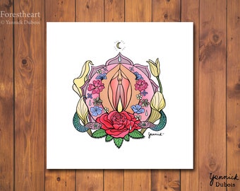 Sacred Yoni Art Print, Divine Feminine, Goddess, Vagina art, Vulva, body positive, eco-friendly, high-quality art print