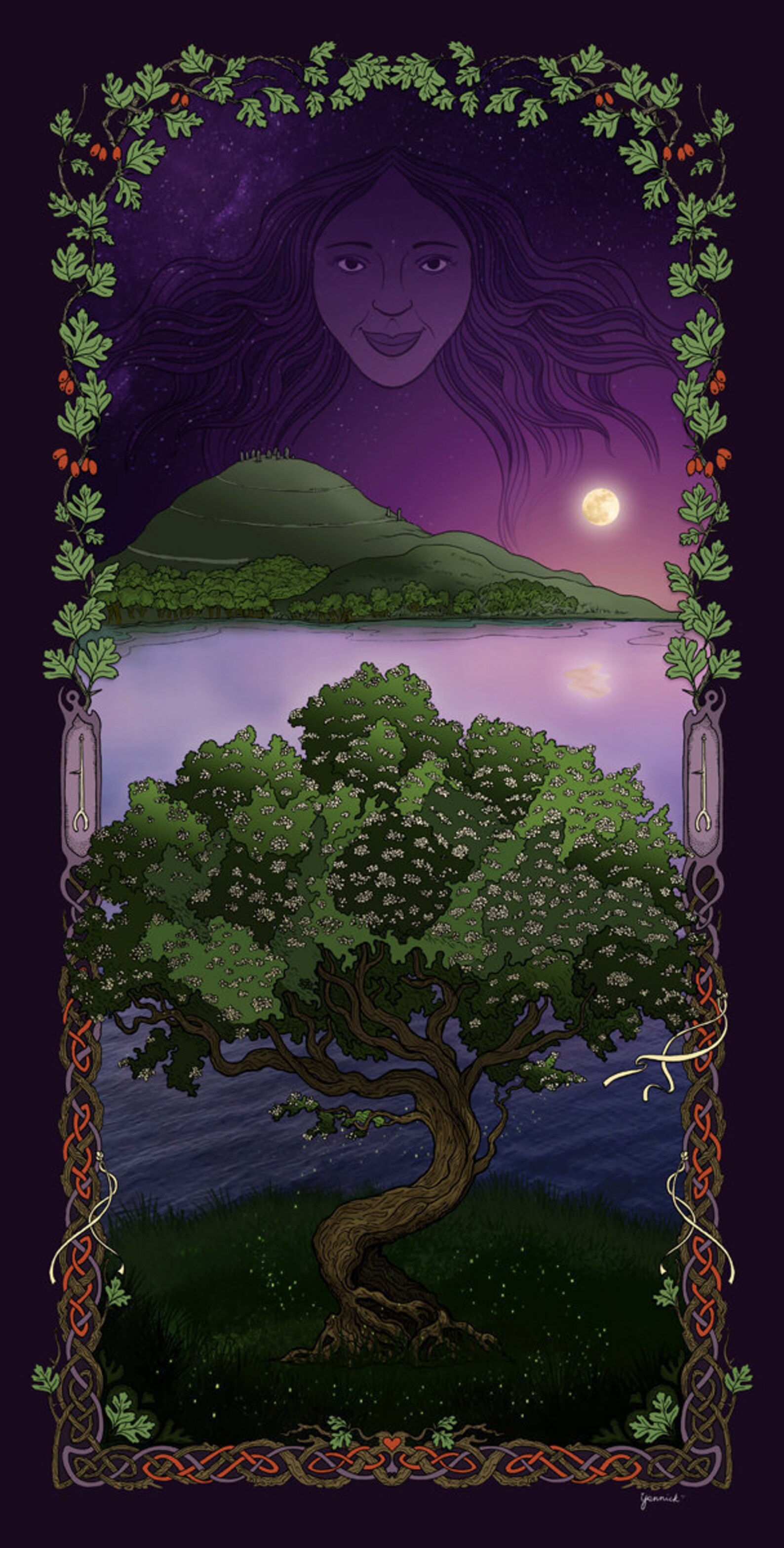 Hawthorn Tree, Tree of Life, Tree Wisdom Banner, 60 X 30 Cm, Eco ...