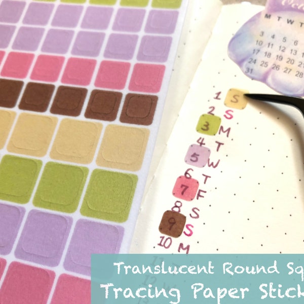 Translucent Round Square Dot Sticker / Planner Dot Mark Sticker/ Bullet Journal Sticker / Bujo Sticker/ 6mm 10mm Dot Sticker(DD-12