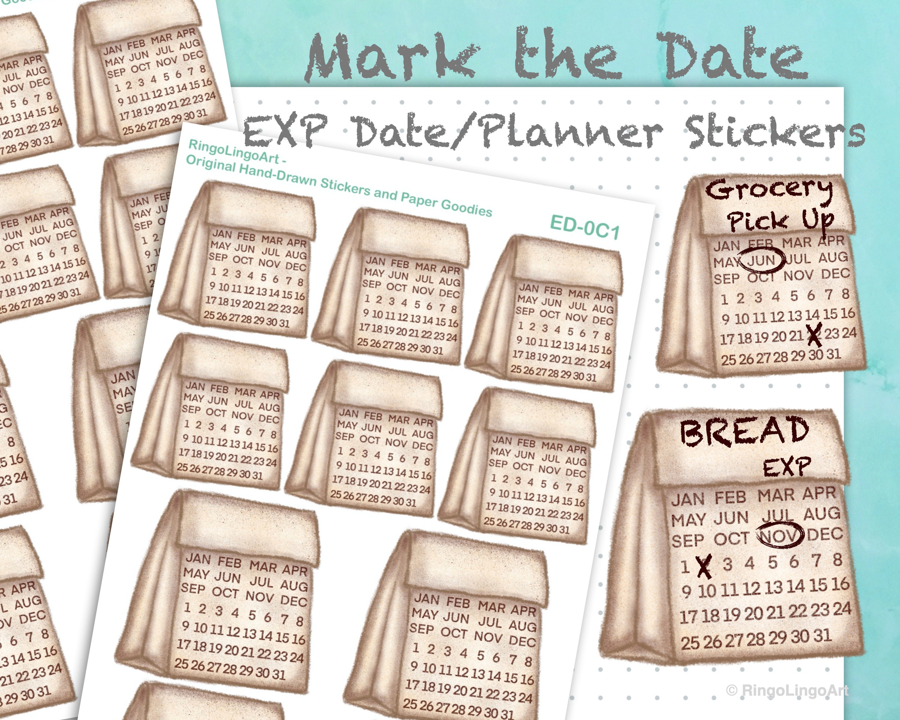Mark the Date Kraft Paper Bag Stickers / Expiration Date Etsy